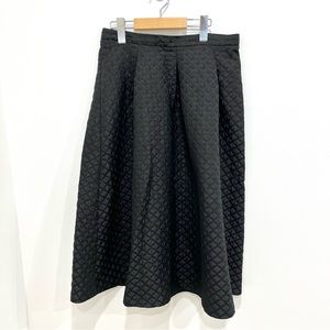 TOPSHOP Quilted Black A-Line Skirt